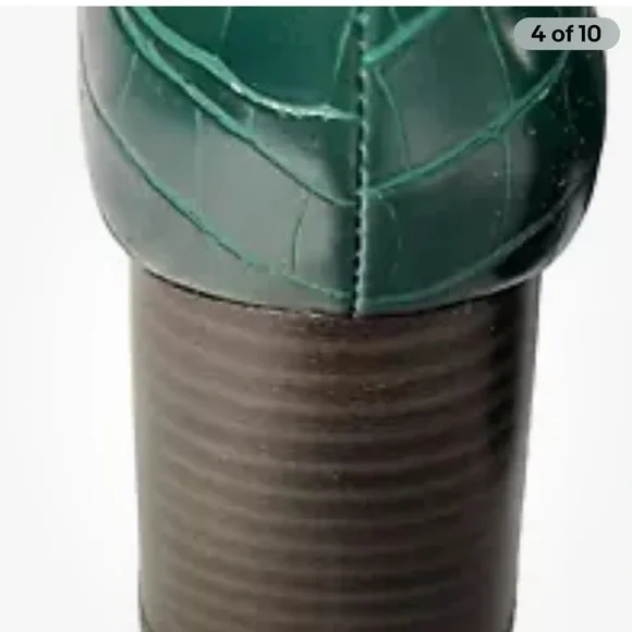 INC Womens Dasha Green Leather Ankle Booties Shoes 5.5 Medium Great Holiday Boot - Picture 4 of 7